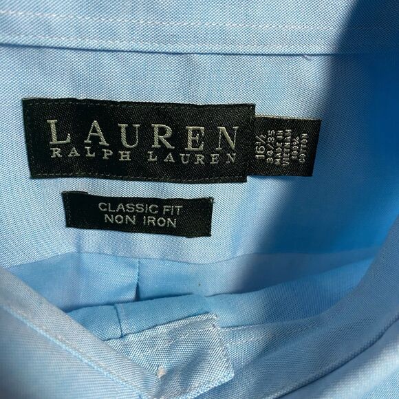 LAUREN RALPH LAUREN Shirt Classic Fit Button Down Long Sleeve Mens 16.5 Teal - Picture 4 of 9
